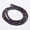 Faceted Rondelle Half Rainbow Plated Electroplate Glass Beads Strands X-EGLA-J134-3x2mm-HR29-2