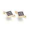 Brass Micro Pave Cubic Zirconia Links ZIRC-G150-16A-2