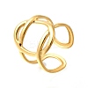 304 Stainless Steel Hollow Oval Open Cuff Rings RJEW-M072-03G-2