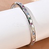 Brass Micro Pave Cubic Zirconia Cuff Bangles for Women BJEW-A172-02P-3