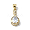 Rack Plating Real 18K Gold Plated Brass Micro Pave Cubic Zirconia Pendants KK-B084-07G-05-1