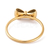 304 Stainless Steel Bowknot Finger Ring for Women RJEW-C086-01-G-3