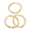 Natural Gold Rutilated Quartz(Dyed & Heated) Round Beaded Stretch Bracelets for Women GG-CBA3F02-05-4