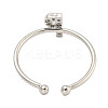 Rack Plating Brass Open Cuff Rings for Women RJEW-F162-02P-P-3