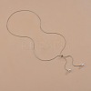 Alloy Snake Chain Slider Lariat Necklaces with Plastic Imitation Pearl Round Beads WG87CD3-02-1
