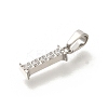 304 Stainless Steel Micro Pave Cubic Zirconia Pendants STAS-H228-02P-01-2