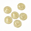 Rack Plating Brass French Coins Charms KK-C007-11G-1