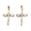 Brass Micro Pave Clear Cubic Zirconia Pendants X-ZIRC-M115-30G-1