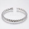 Tarnish Resistant 304 Stainless Steel Cuff Bangles Torque Bangles BJEW-H570-27P-1