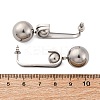 304 Stainless Steel Round Dangle Stud Earrings EJEW-Z098-31P-5
