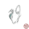 925 Sterling Silver Micro Pave Cubic Zirconia Adjustable Open Cuff Rings for Women FS-WG3D7C7-01-4