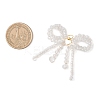 3Pcs Glass Seed Beaded Bowknot with Heart Pendants PALLOY-MZ01162-3