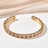 304 Stainless Steel & Cubic Zirconia Cuff Bangles for Women BJEW-T031-01A-2
