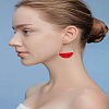 1 Pair Brass Glass Hoop Earrings for Women EJEW-LP0003-53B-1