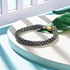 Glass Seed Beaded Bracelet with Brass Magnetic Clasps BJEW-JB07801-01-2