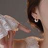 Alloy Plastic Imitation Pearl Round Hoop Earrings FS-WG1FEF0-01-3
