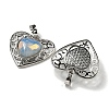 Opalite Peach Love Heart Pendants G-G158-01V-2