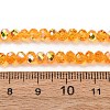 Electroplate Transparent Glass Beads Strands EGLA-A046-01A-07-4