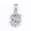 Tarnish Resistant 304 Stainless Steel Pendants STAS-H463-02P-1