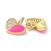 Eco-Friendly Brass Micro Pave Clear Cubic Zirconia Enamel Pendants ZIRC-C021-45G-08-2