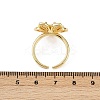 Flower Brass Micro Pave Clear Cubic Zirconia Cuff Rings RJEW-S633-02G-5