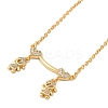 Brass Micro Pave Clear Cubic Zirconia Girls and boys Pendant Necklaces for Valentine's Day LS-NJEW-K381-01A-G-1