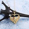 Brass Micro Pave Cubic Zirconia Pendant Necklaces NJEW-BB66483-A-1