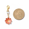 Flower Alloy Enamel Pendant Decoration X1-HJEW-JM00778-3