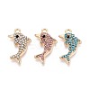 Rack Plating Alloy Rhinestone Pendants PALLOY-T091-23M-G-1