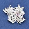 Brass Micro Pave Cubic Zirconia Pendants KK-B172-04S-2