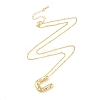 Brass Micro Pave Clear Cubic Zirconia Pendant Necklaces NJEW-Z038-01G-U-1