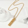 304 Stainless Steel Clear Cubic Zirconia Rectangle Constellation Pendant Necklaces for Women Men NJEW-S435-01G-E-3