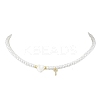Brass Micro Pave Grade AAA Cubic Zirconia Letter Pendant Necklaces NJEW-JN04771-20-1