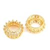Crown Brass Clear Cubic Zirconia European Beads KK-B186-10G-2