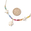 Beach Synthetic Turquoise Turtle Starfish Pendant Necklaces NJEW-JN05251-3