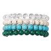 4Pcs Constellation 8mm Round Synthetic Turquoise & Quartz Crystal & Malachite & Magnesite Beaded Stretch Bracelets for Women BJEW-JB10634-1