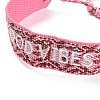 Word Good Vibes Polycotton(Polyester Cotton) Braided Bracelet with Tassel Charm LS-BJEW-F429-02-2