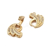Brass Micro Pave Clear Cubic Zirconia Fold Over Clasps KK-C075-08G-2