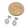 304 Stainless Steel Micro Pave Clear Cubic Zirconia Stud Earrings STAS-Z107-01P-03-5