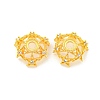 Rack Plating Brass Micro Pave Clear Cubic Zirconia Bead Caps KKB-L215-050G-1