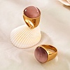 304 Stainless Steel Cat Eyes Finger Rings for Women RJEW-Z143-02G-01-1