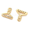 Brass Micro Pave Cubic Zirconia Hanger Charms KK-A281-16G-2