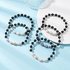 Natural Lava Rock & Cultured Freshwater Pearl Beads Stretch Bracelets for Women BJEW-JB12868-5
