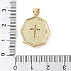Brass Micro Pave Clear Cubic Zirconia Pendants KK-Q813-16F-G-3