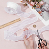 5 Yards Organza Plastic Ribbon with Plastic Pearl Edged OCOR-WH0101-185A-3