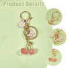 4Pcs 4 Styles Cherry Resin & Alloy Pendant Decorations HJEW-CA0001-73-4