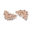 Brass Micro Pave Clear Cubic Zirconia Pendants KK-S359-087-RS-3