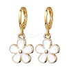 Flower Alloy Enamel Leverback Earrings & Pendant Necklaces Sets SJEW-JS01298-4