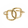 304 Stainless Steel Interlocking Oval Open Cuff Ring RJEW-T023-79G-1