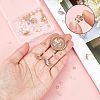 6 Pairs 2 Colors Brass Grass Shape Stud Earring Findings KK-CN0001-91-4